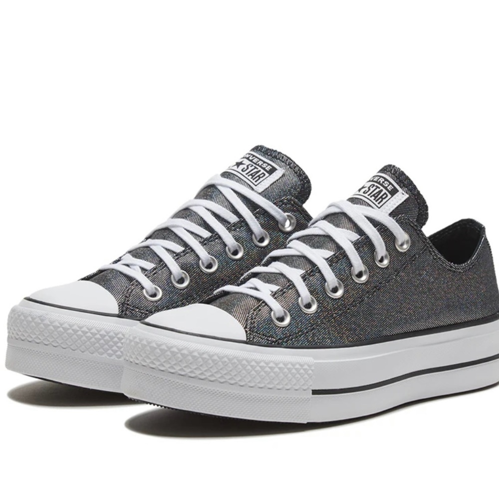 NWT IN BOX CONVERSE CHUCK TAYLOR ALL STARS METALLIC LIFT SNEAKERS SIZE 7 - Picture 13 of 14